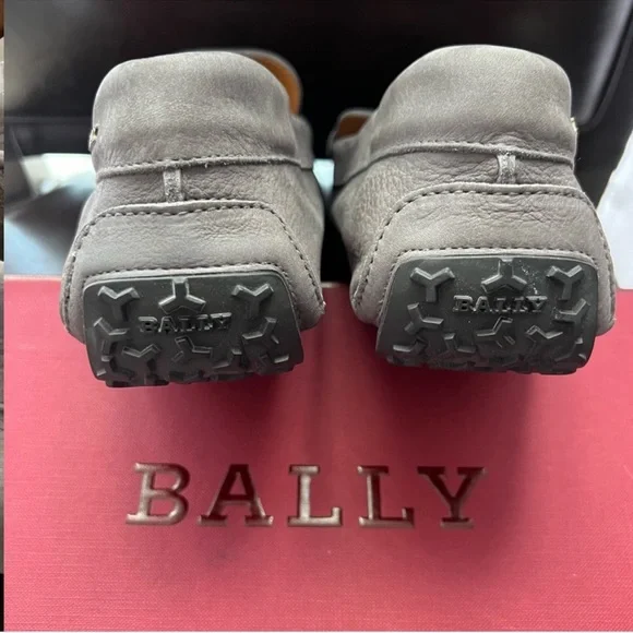 New! BALLY Logo Pearce Suede Leather Moccasin Driving Loafers - Picture 6 of 8